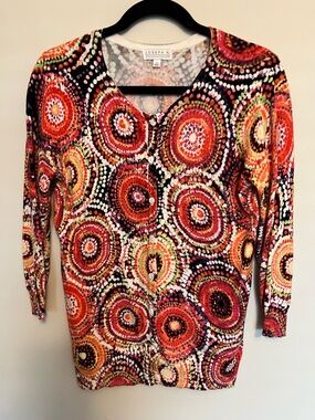 Joseph A Multicolor graphic Knit cardigan Size M